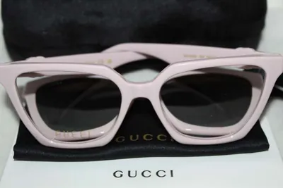 Lentes de sol Gucci rosa pálido de ojo de gato