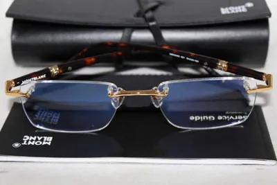 Armazón Montblanc al aire dorado con patillas de carey