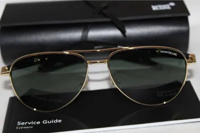 Lentes de sol Montblanc de aviador dorados