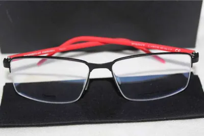 Armazón oftálmico Porsche Design negro con patillas rojas