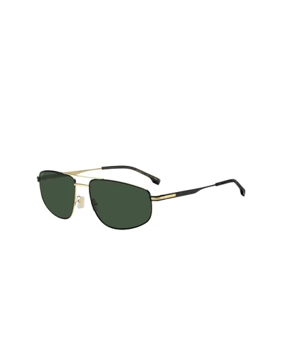 Lentes de sol BOSS metálicos de doble puente con micas verdes