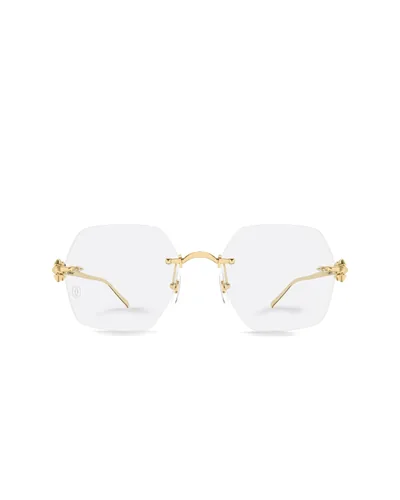 Armazón oftálmico Cartier al aire dorado con la pantera