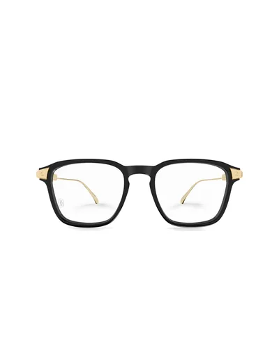 Armazón oftálmico Cartier negro con patillas doradas