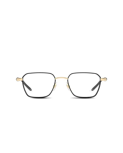 Armazón oftálmico Montblanc rectangular negro y dorado
