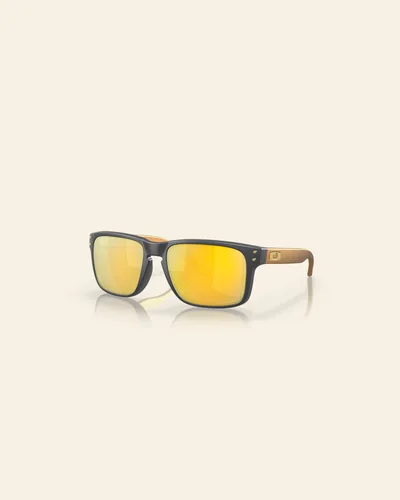 Lentes de sol Oakley negros con micas doradas espejeadas